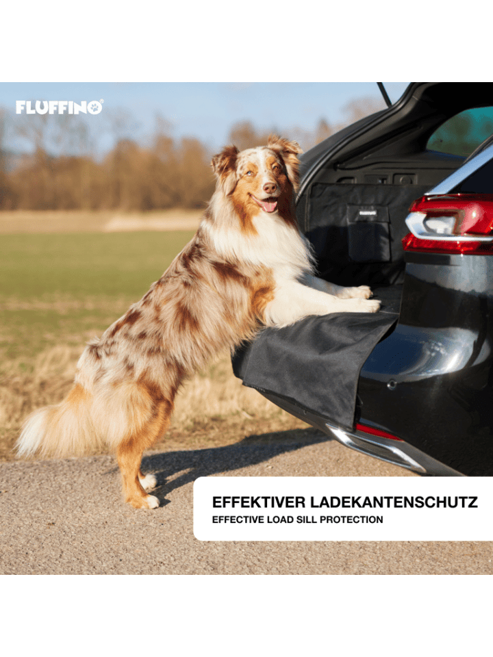 FLUFFINO Kofferraumschutz für Hund inkl. Seiten- & Ladekantenschutz dunkelgrau günstig kaufen onesize