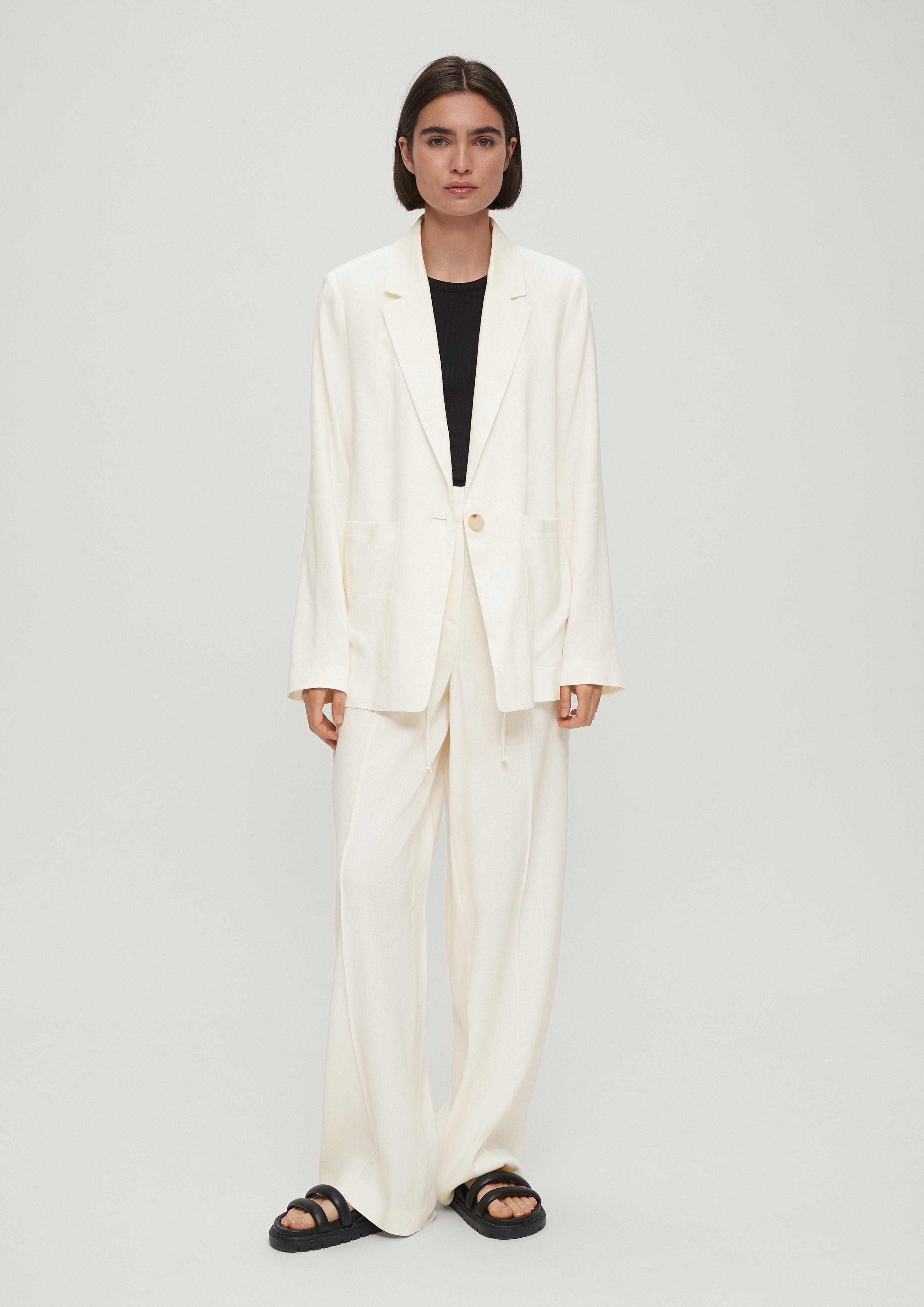 Langer Blazer aus Leinenmix  2131361-0200