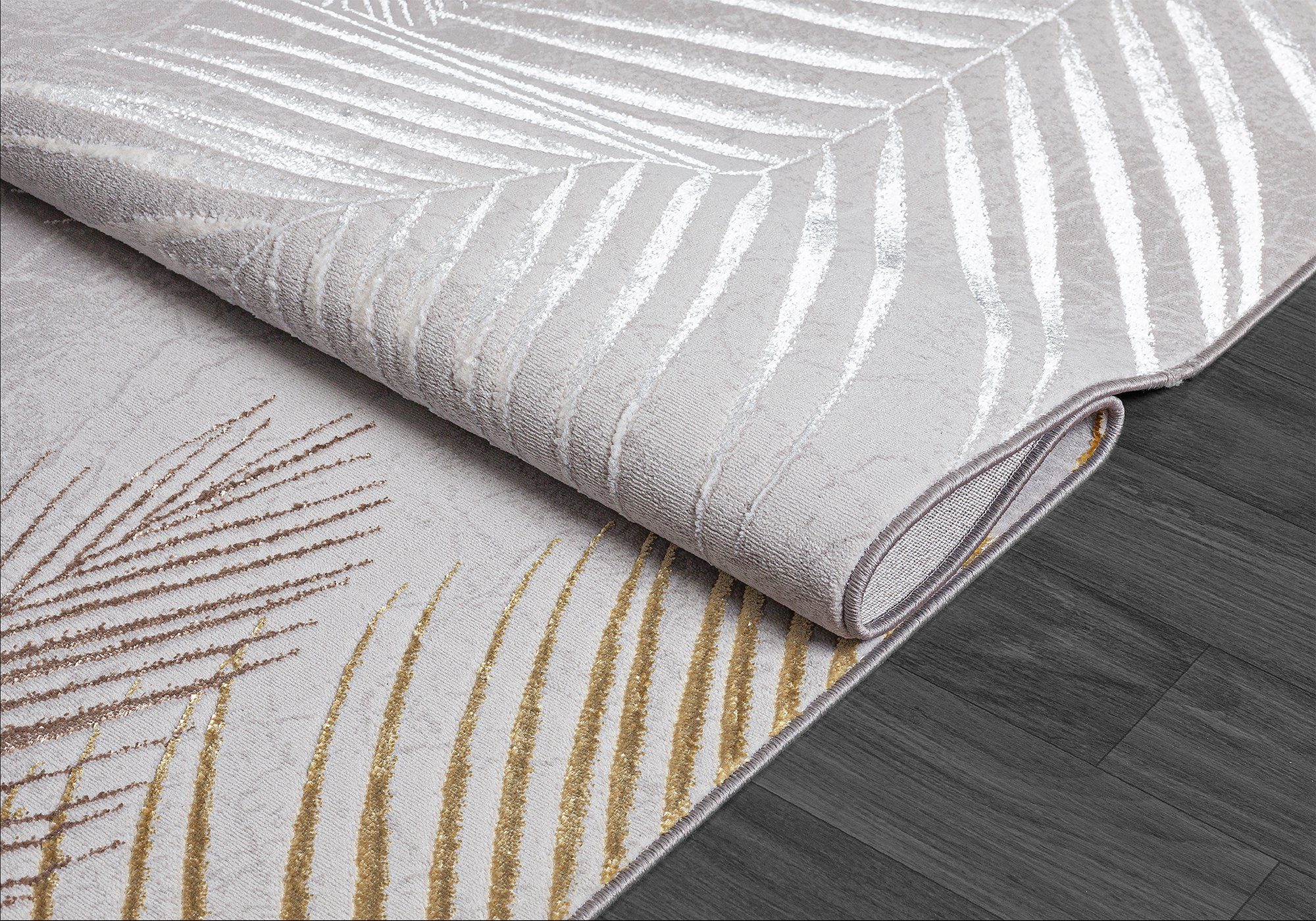 Teppich Mila moderner Teppich, elegant glänzender Kurzflor, the carpet, Rechteck, Höhe: 8 mm, Wohnzimmer, Schlafzimmer, Glanzeffekt