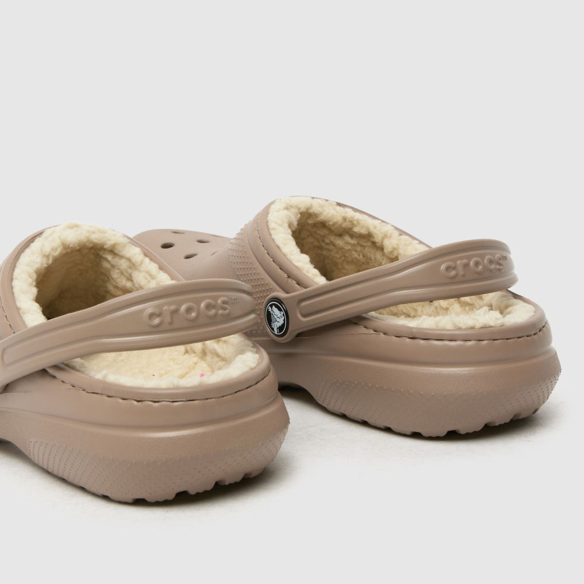 Crocs bézs és barna klasszikus bélelt klumpa ifjúsági szandál