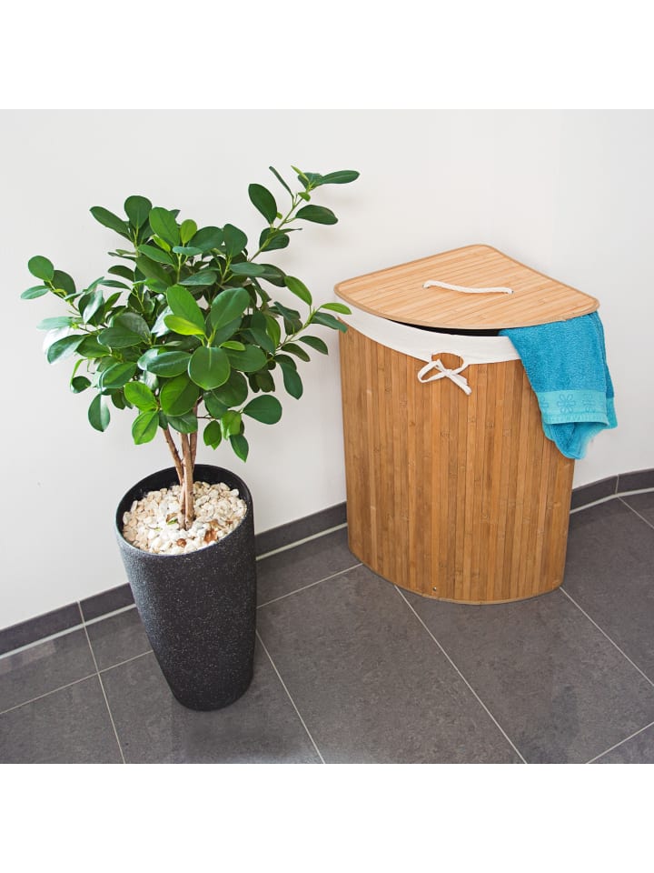 relaxdays 2 x Eckwäschekorb in Natur - (B)49,5 x (H)65 x (T)37 cm günstig kaufen onesize