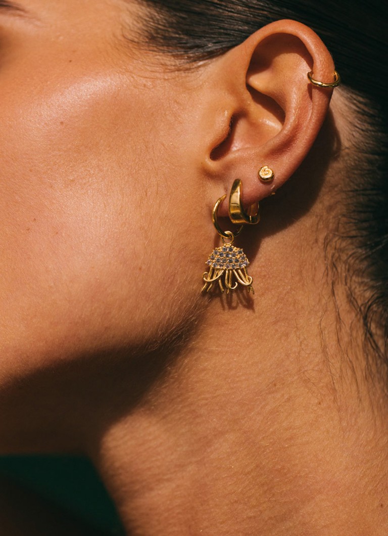 Wildthings Ocean Swirl gold plated stud earrings
