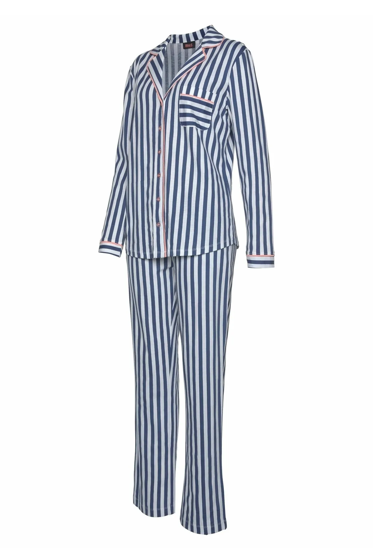 HIS  Pyjama set - Blau - Gestreift