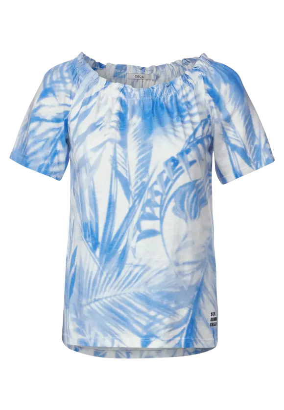 CECIL Carmenshirt mit Blätterprint