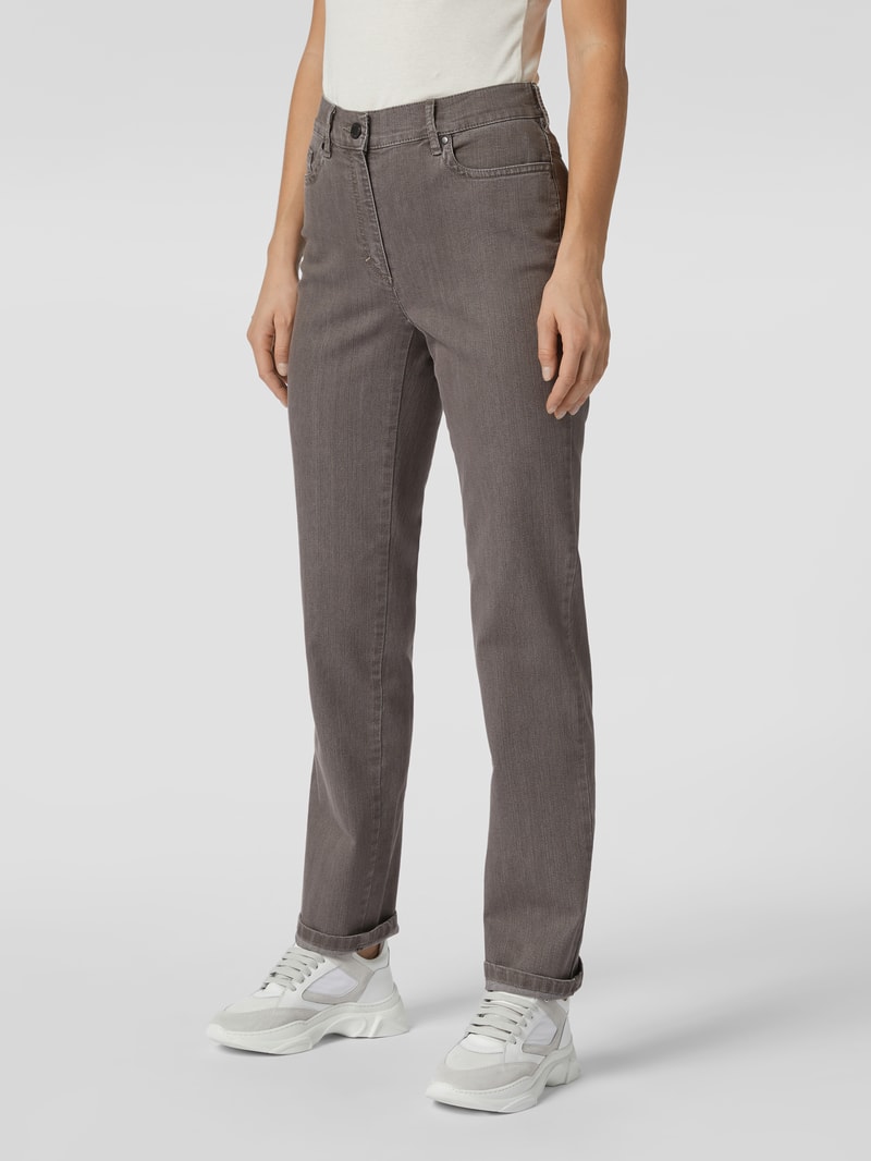 Comfort Fit Jeans mit Stretch-Anteil Modell 'Greta' in taupe