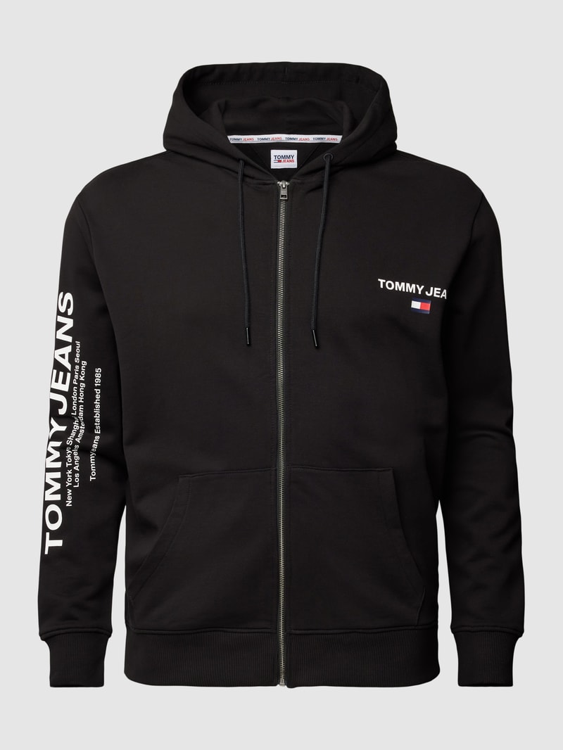 PLUS SIZE Sweatjacke mit Label-Print in schwarz