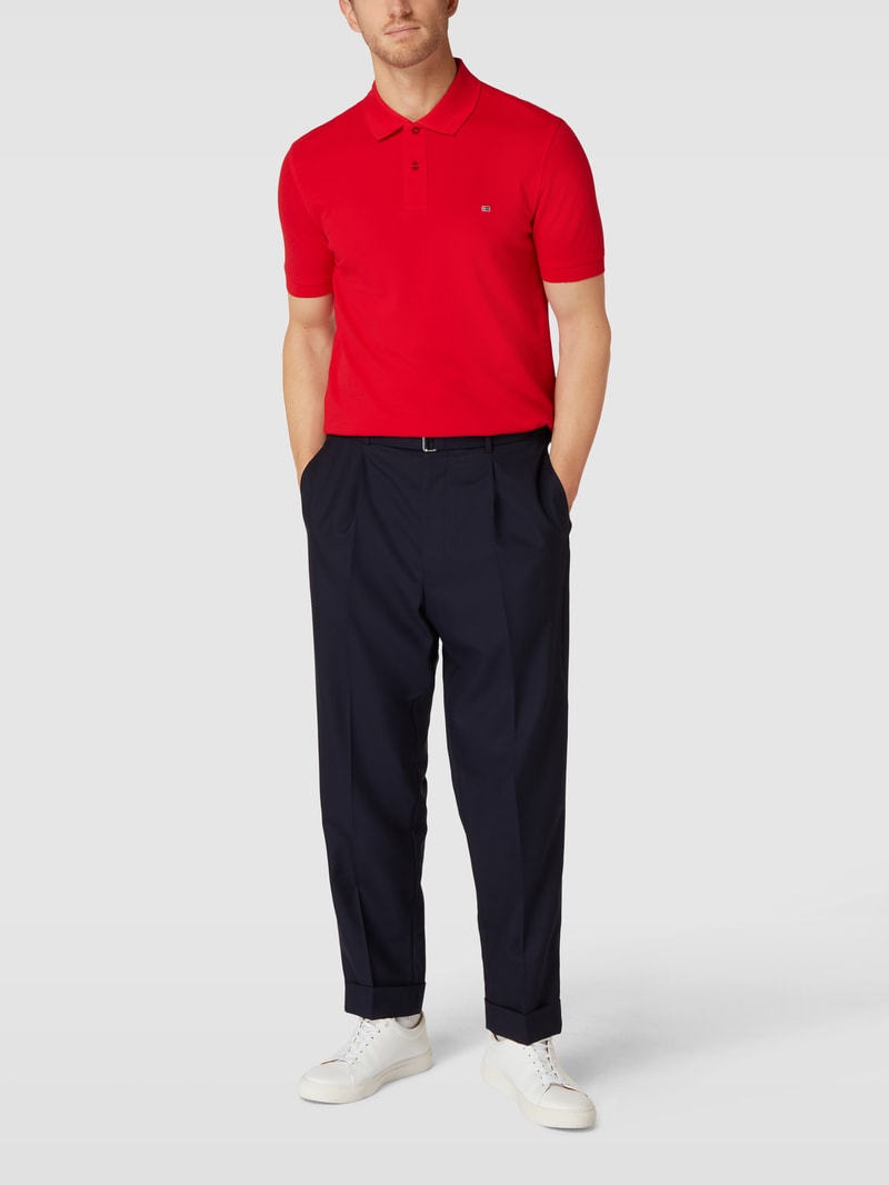 Poloshirt mit Label-Stitching in rot