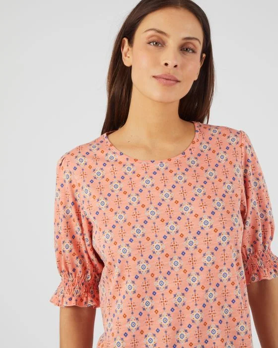 Tee-shirt manches smockées