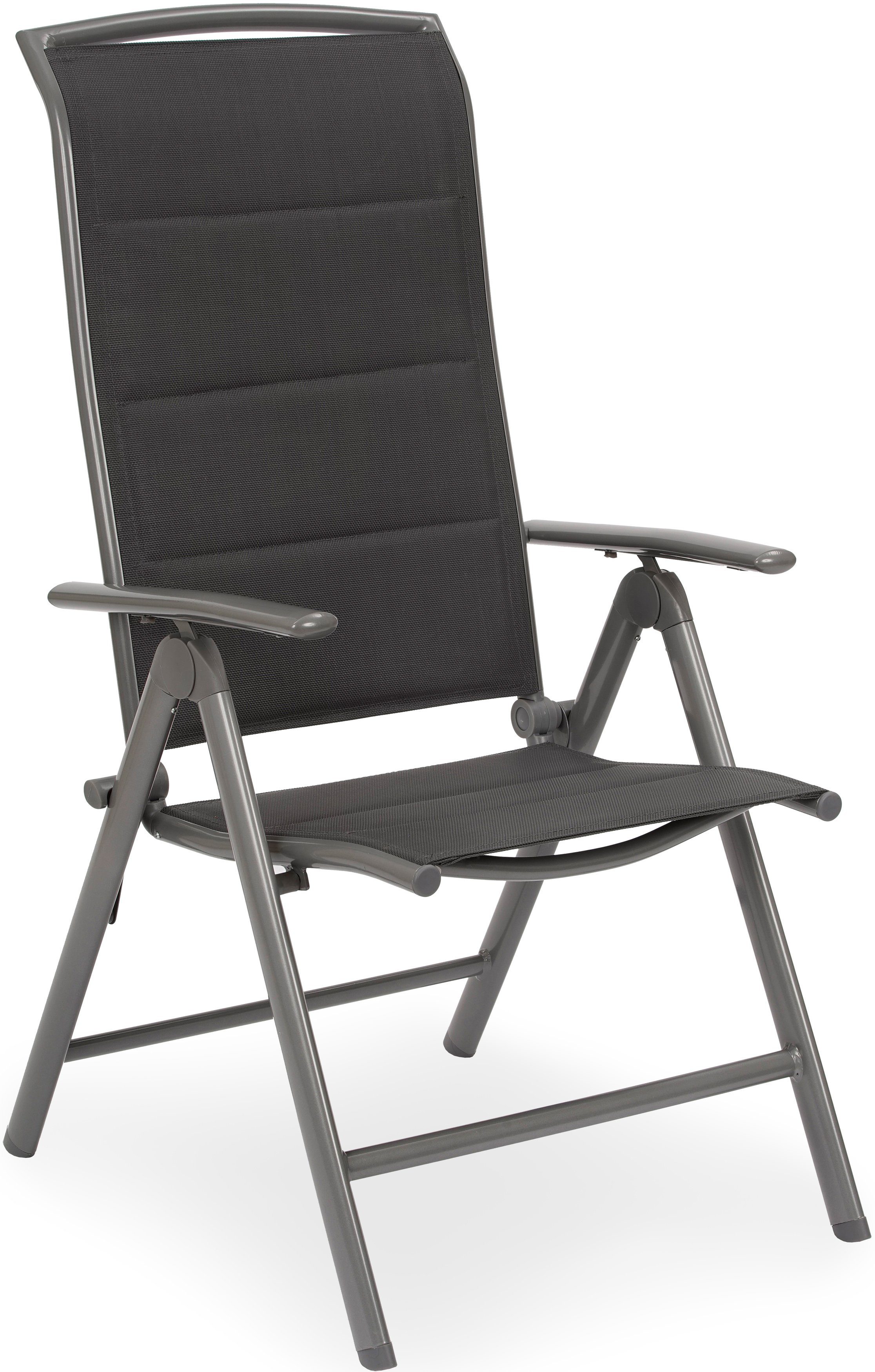 BRUBAKER Gartenstuhl Milano (Gepolstert und wetterfest, 1 St), Gestell aus Aluminium, 8-fach verstellbare Rückenlehne