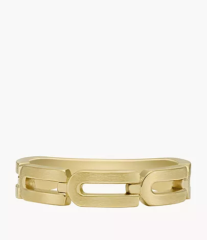Fossil Ring Heritage D-Link Chain Edelstahl goldfarben