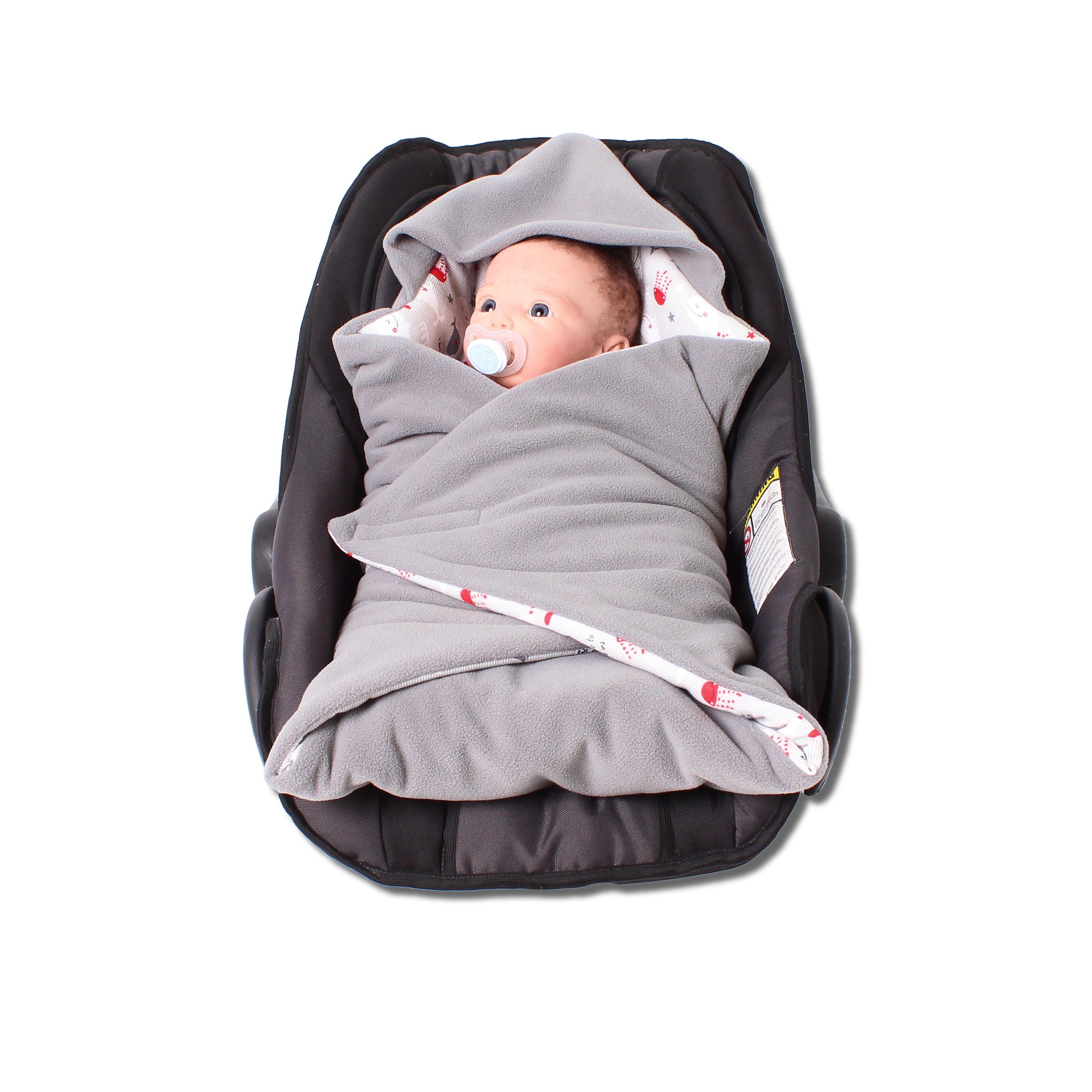 Einschlagdecke Fußsack für die Babyschale Babyschalenfußsack Winter, HOBEA-Germany, für 3 Punkt Babyschale geeignet