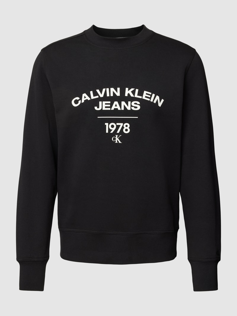 Sweatshirt mit Label-Print Modell 'VARSITY' in black