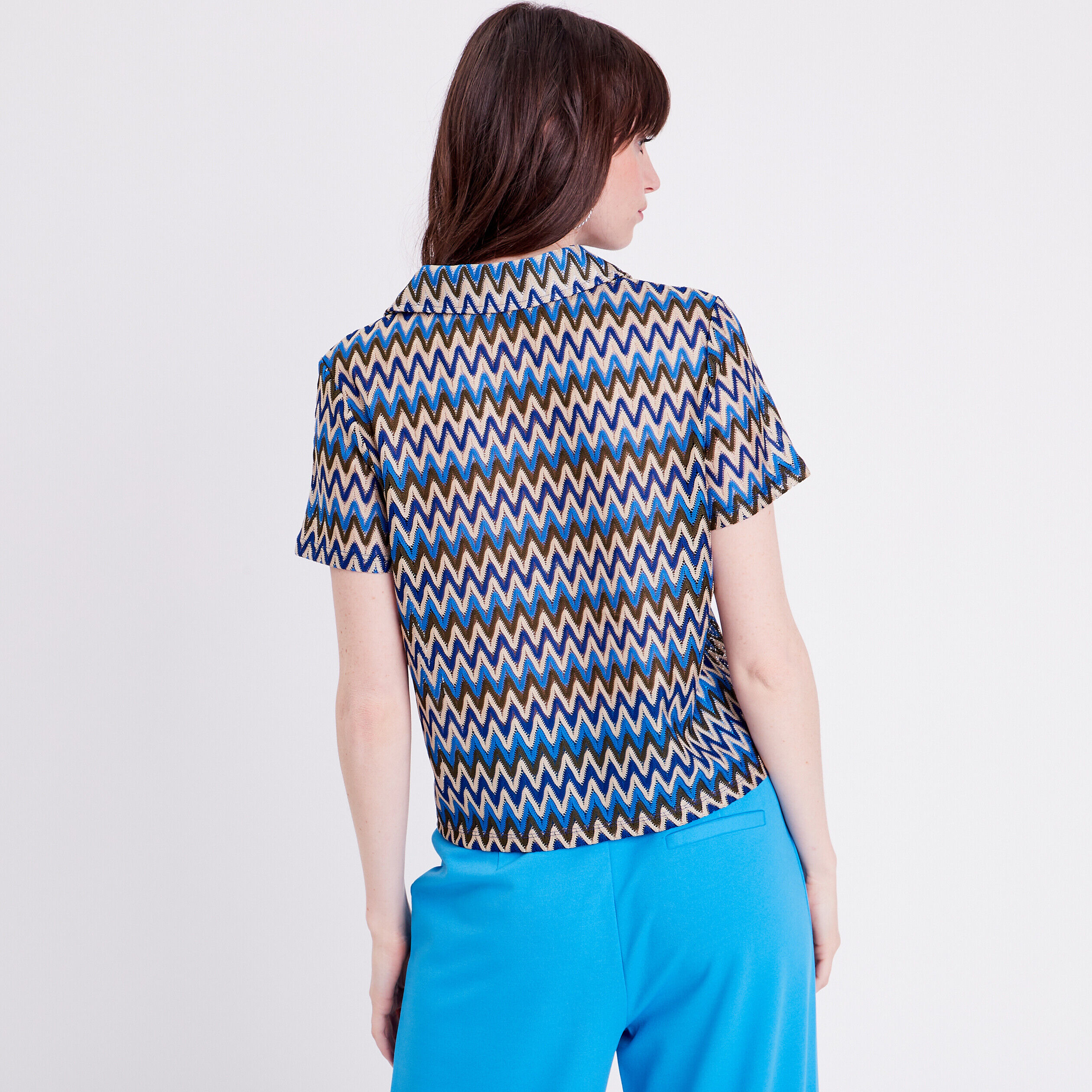 Chemise manches courtes vert foncé femme | Cache Cache