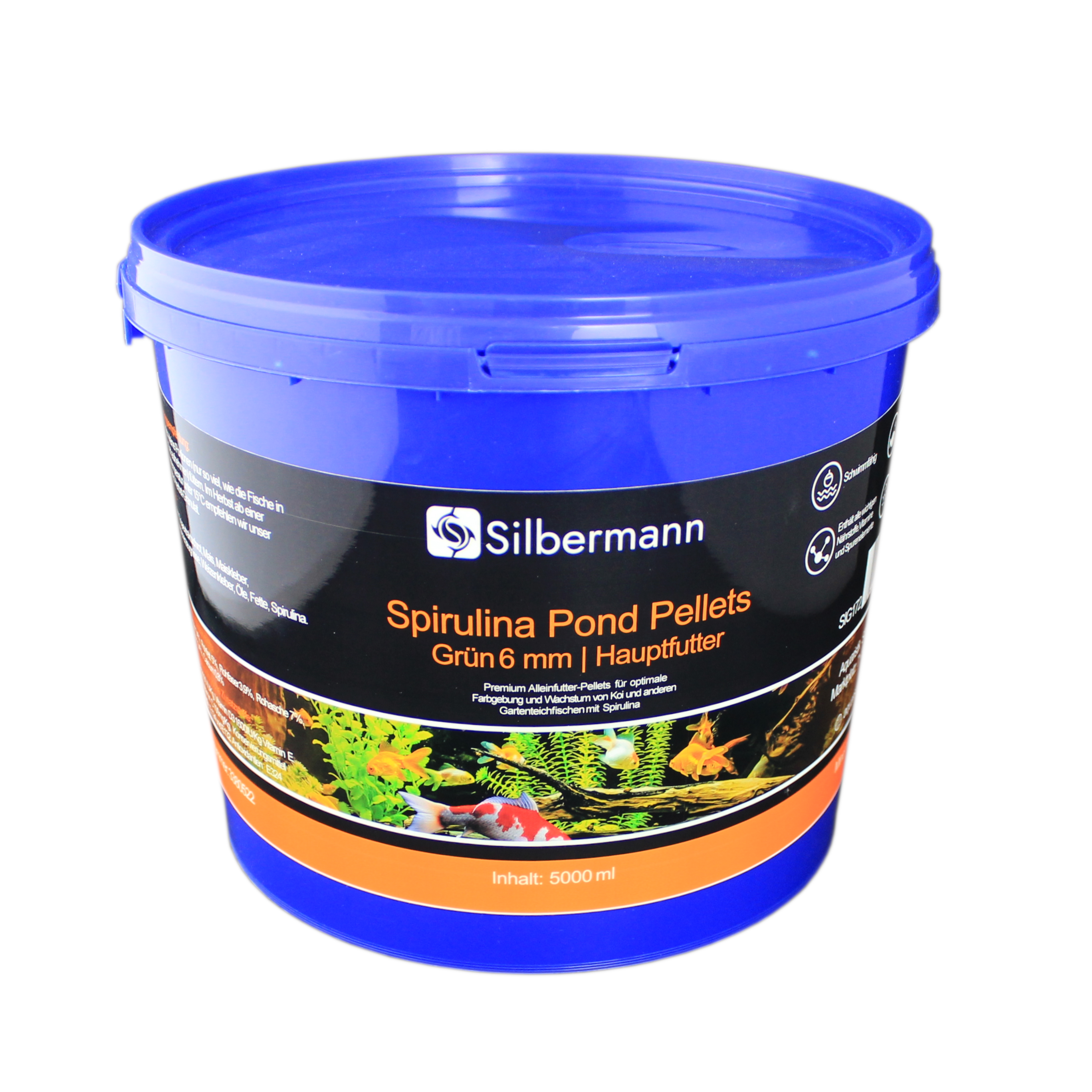Silbermann Hauptfutter Silbermann Spirulina Pond Pellets 6 mm 5 kg