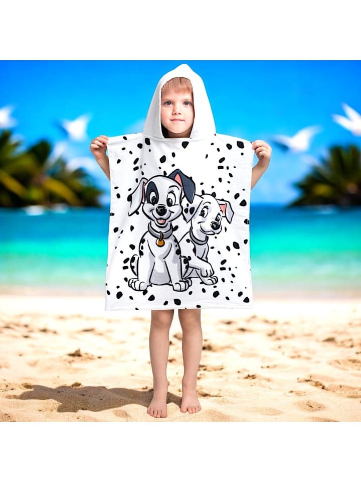 Disney Badeponcho Disney 101 Dalmatiner  - (B) 50 cm x (L) 115 cm in Weiß günstig kaufen 50 x 110 cm