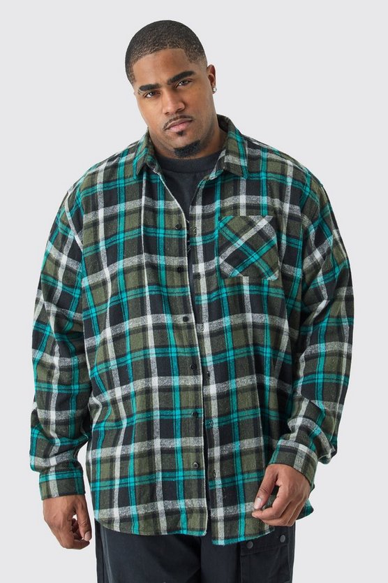 Plus kariertes Overshirt