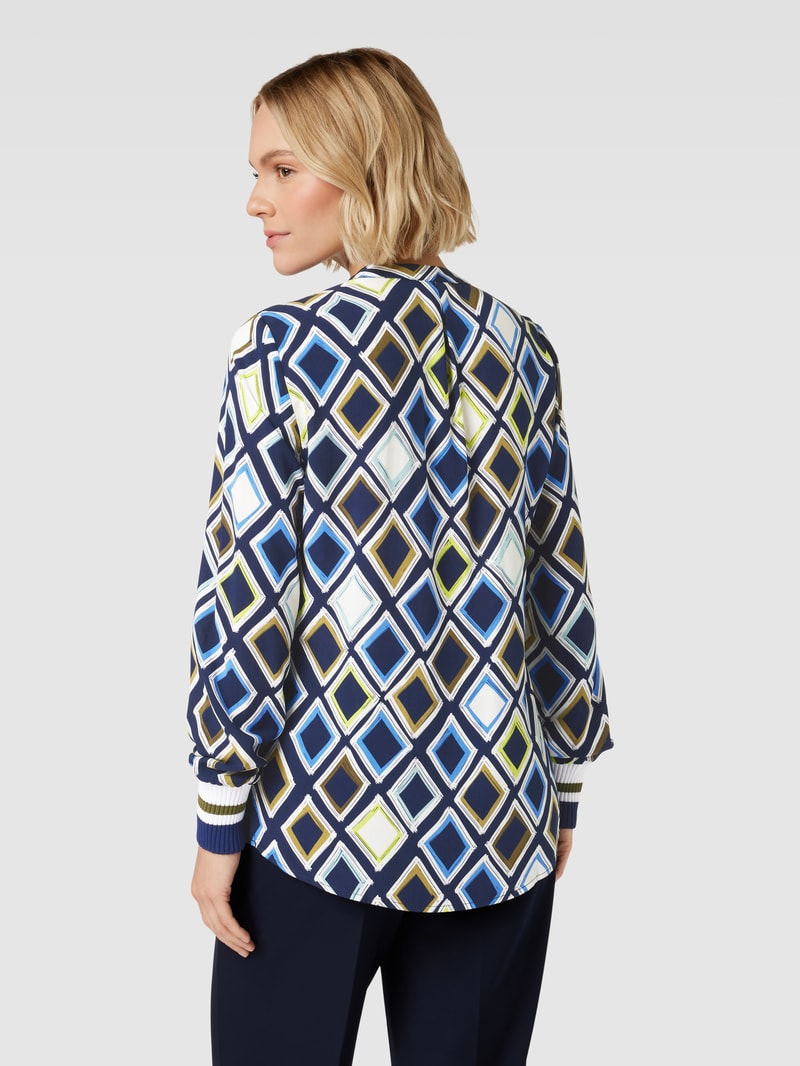 Blusenshirt mit Allover-Muster in marineblau