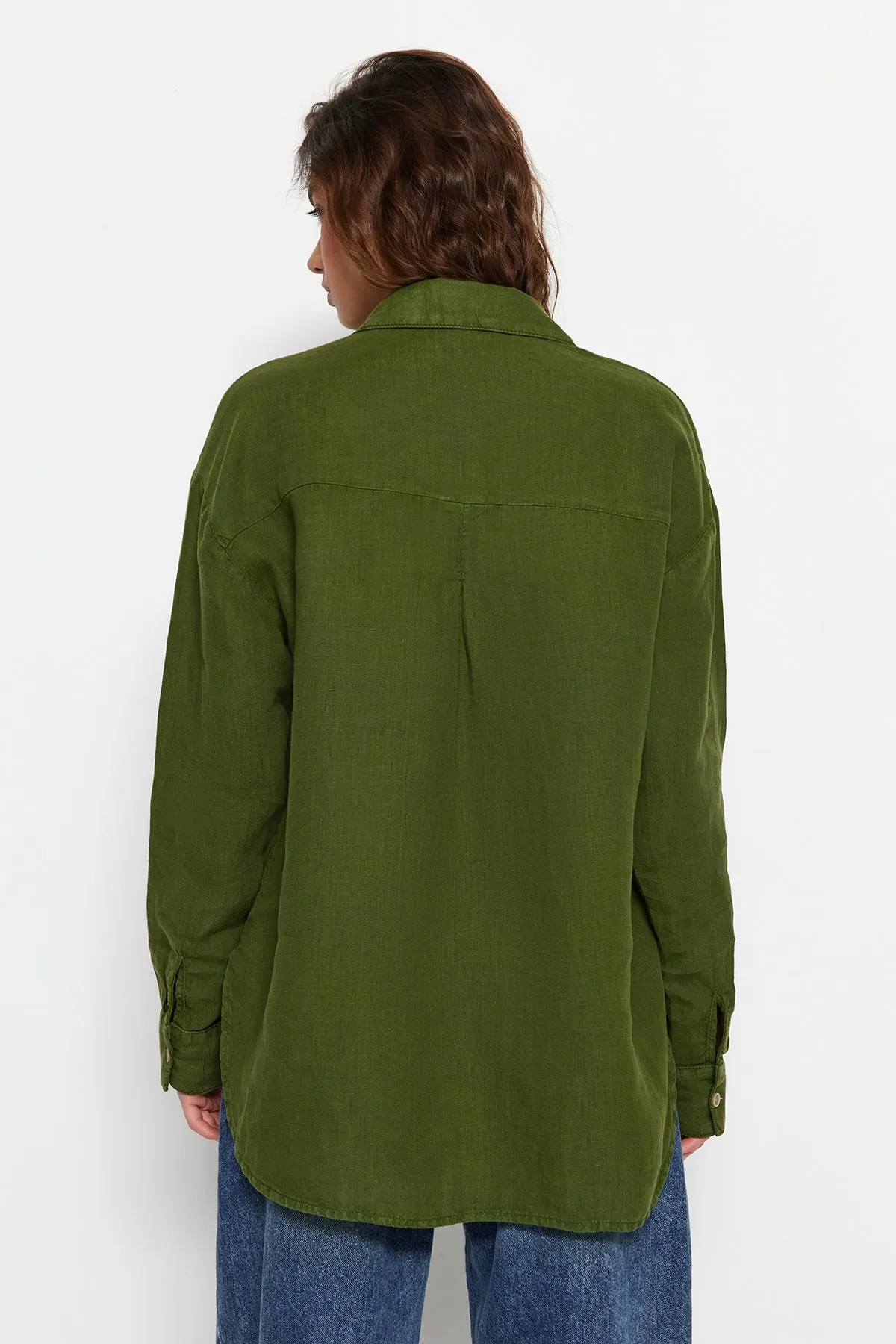 Trendyol Collection  Hemd - Khaki - Oversized