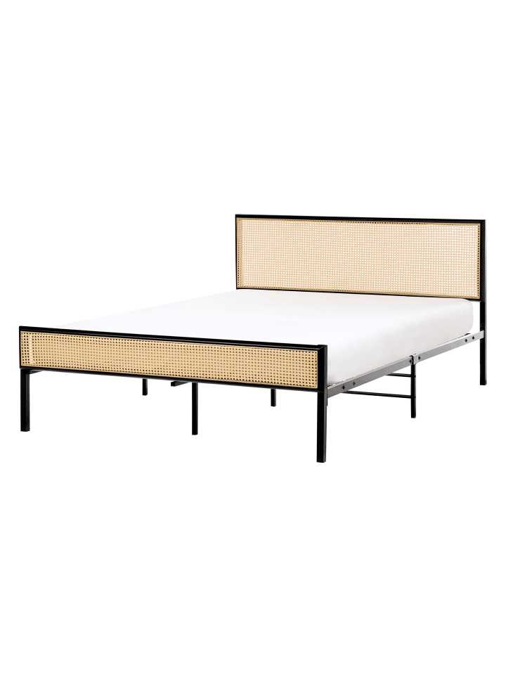 Beliani Doppelbett AVANTON in Schwarz/Braun - (W) 145 x (H) 90 x (L) 208 cm günstig kaufen onesize