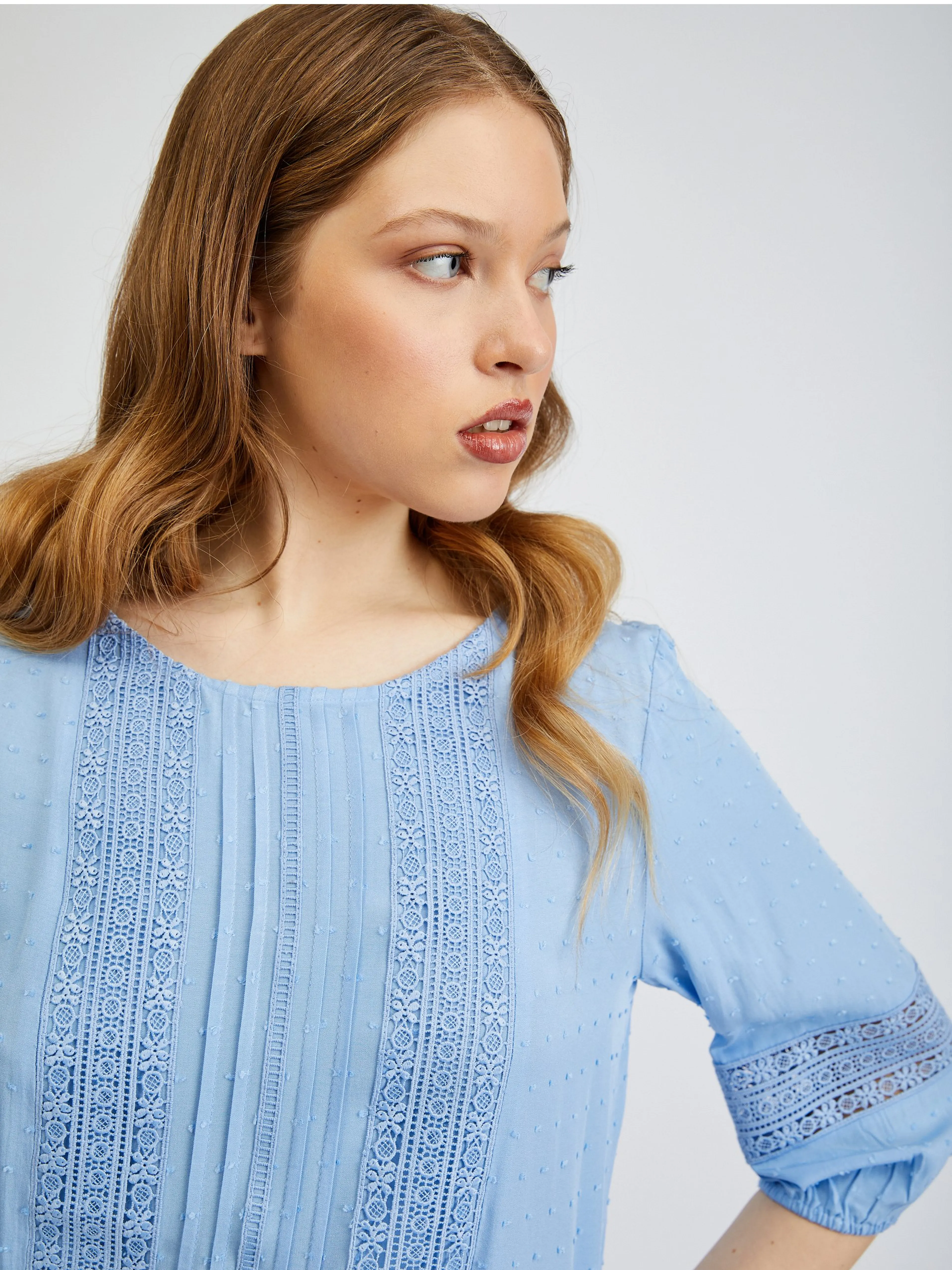 Hellblaue Damenbluse ORSAY
