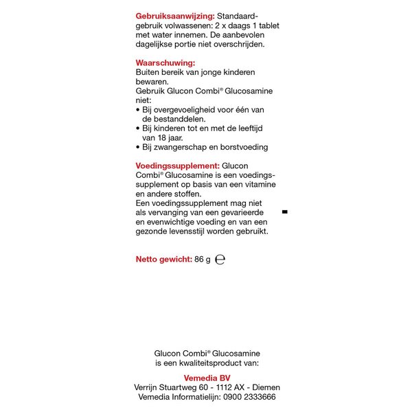 GluconCombi Glukosamiinikondroitiini C-vitamiinitabletit 60 tablettia
