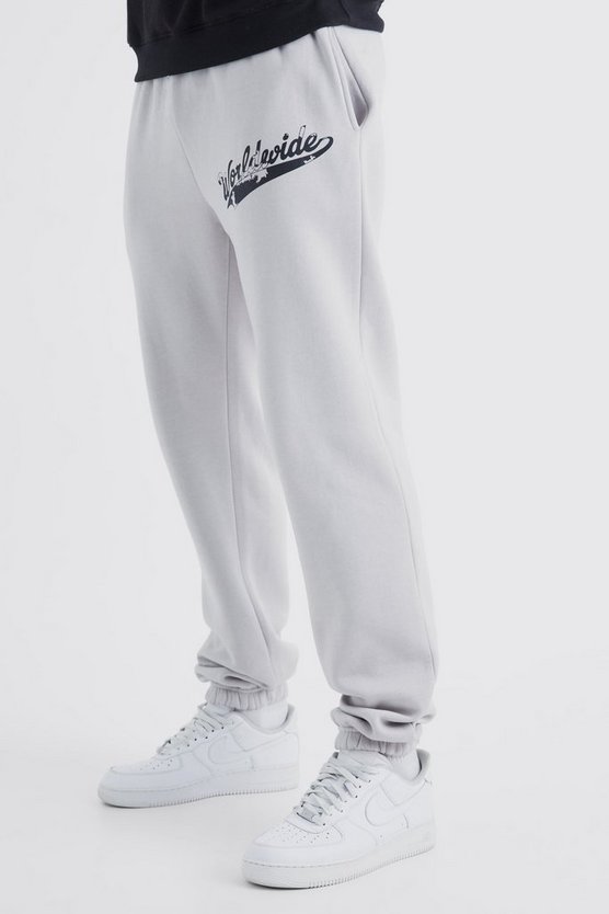 Tall Jogginghose mit Vintage Worldwide-Print und geteiltem Saum