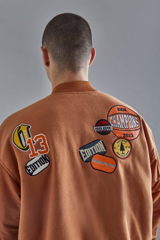 Oversize Bomberjacke mit Nylon-Ärmeln