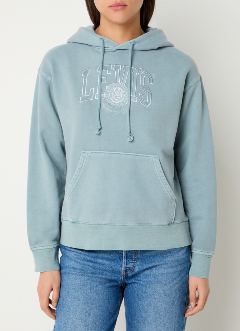 Levi's-huppari kengurutaskulla ja logobrodeerauksella