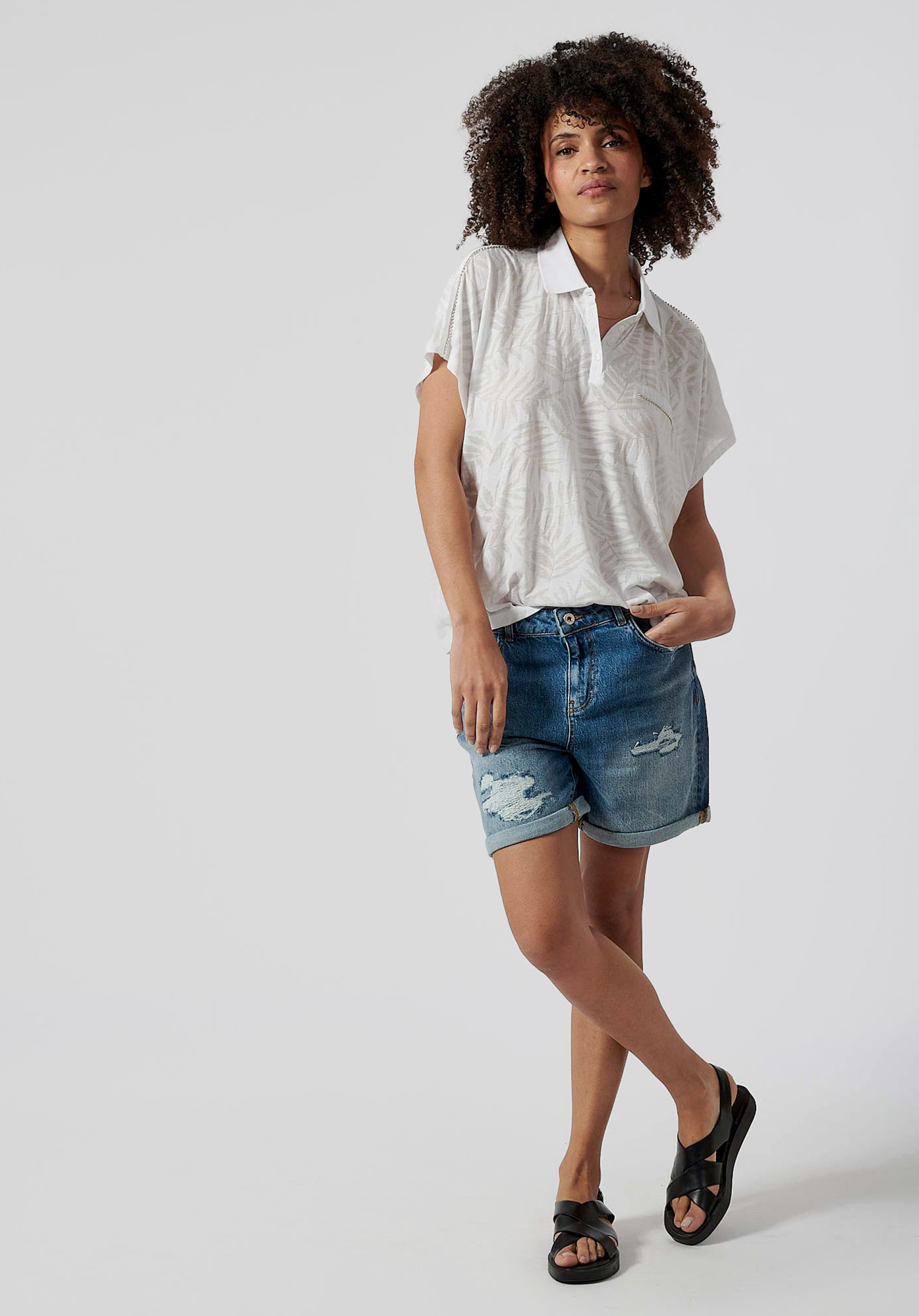 FUR    Polo blanc femme