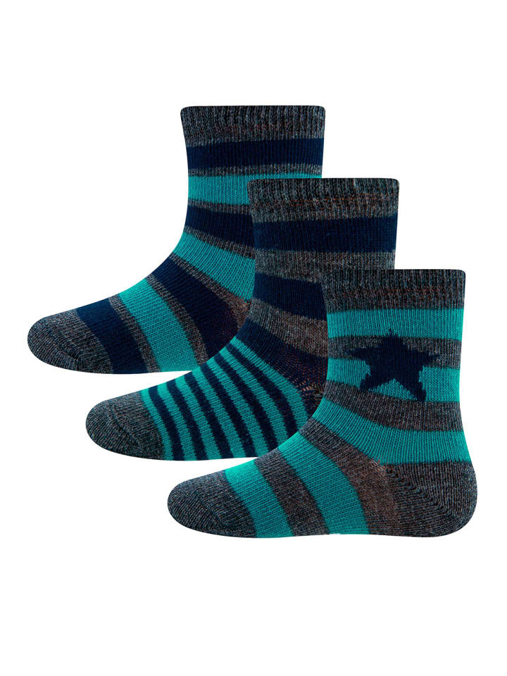 ewers 3er-Set Socken 3er Pack gemustert in blau günstig kaufen