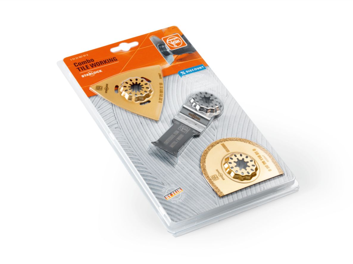 Set combinat pentru renovarea plăcilor ceramice Fein Accessories 35222967070, Starlock, 3 piese