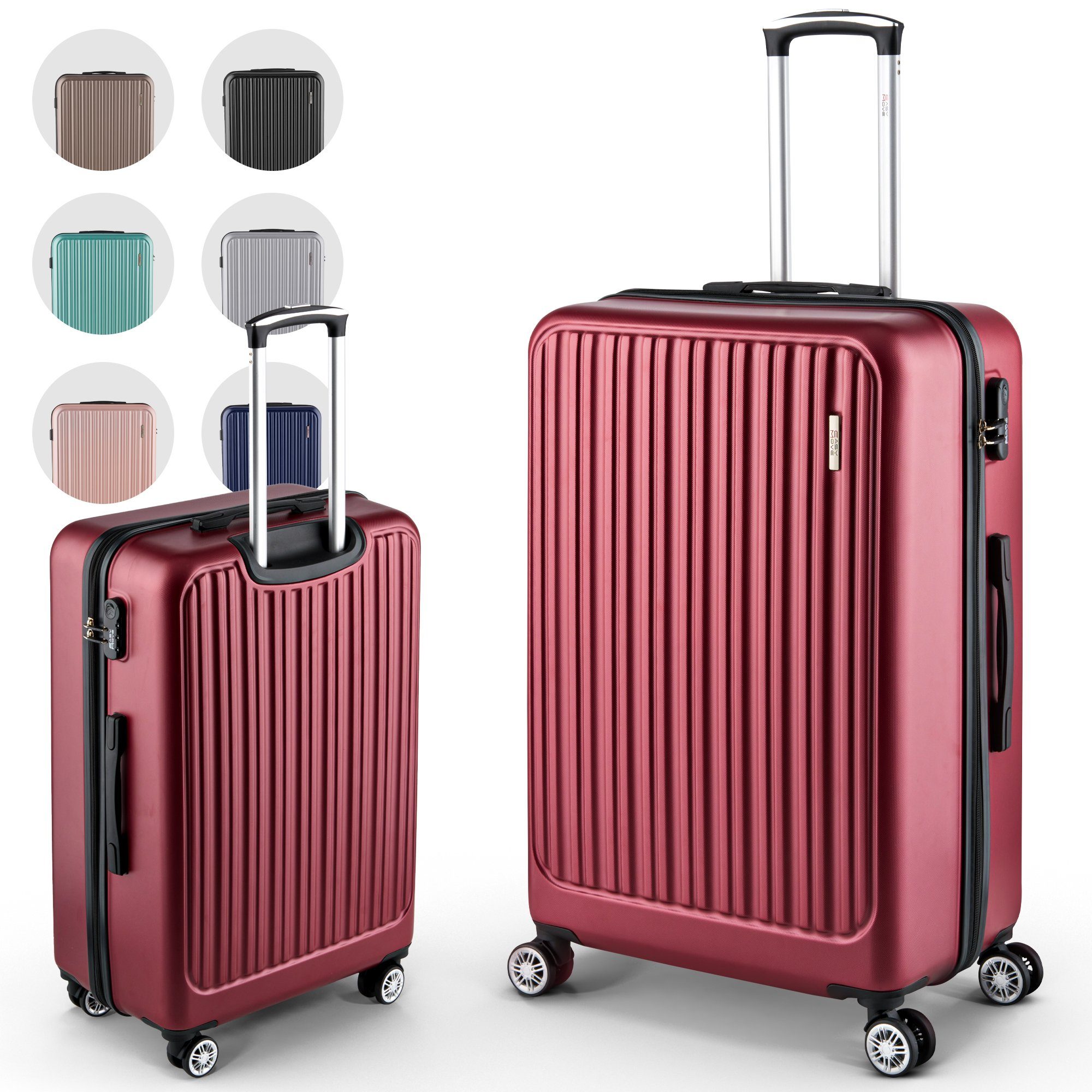 Easy Move Hartschalen-Trolley Ace 026, Reisekoffer Hartschalen-Koffer, 360° Doppelrollen, 100% ABS