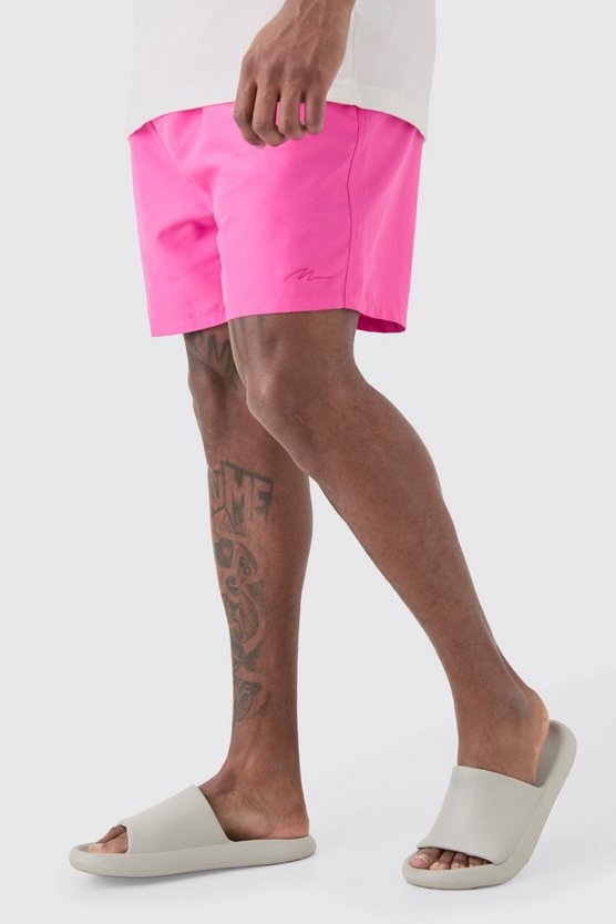 Plus mittellange Man Signature Badehose