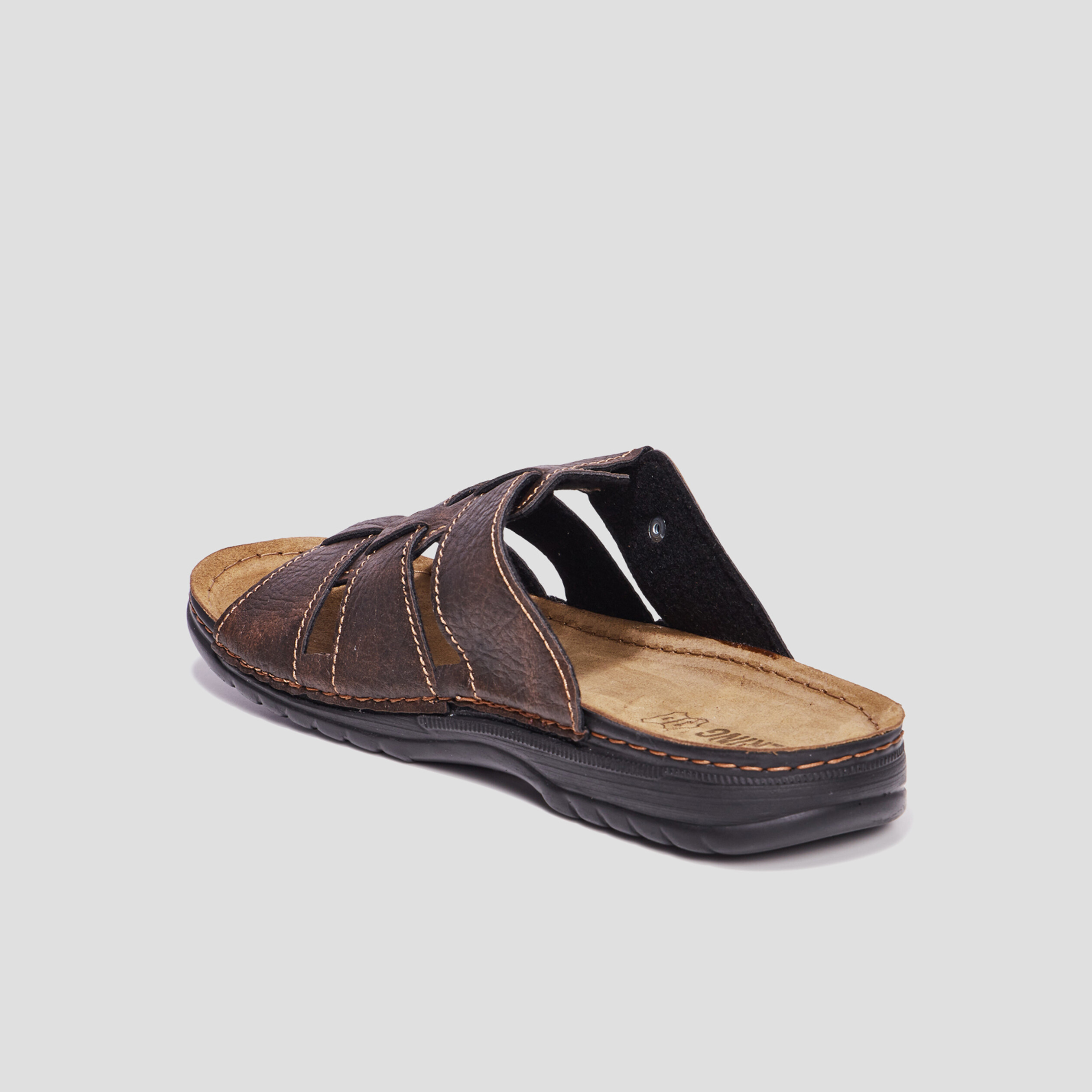 Mules en cuir Walking Gierom marron homme | La Halle