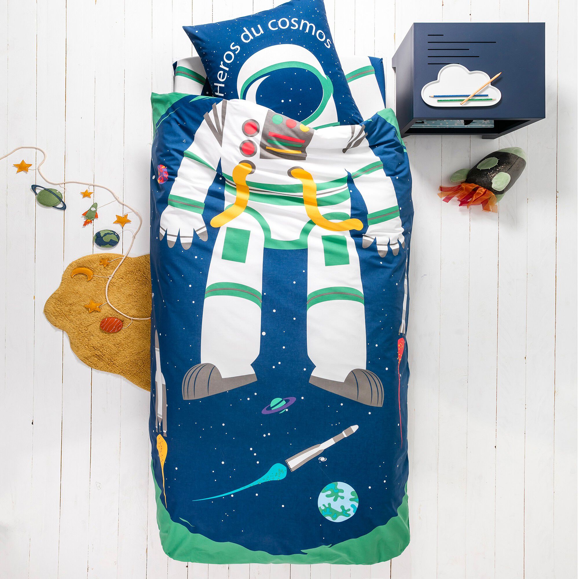 Linge de lit enfant déguisement Cosmos en coton