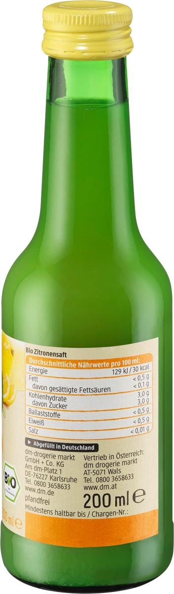 Direktsaft, Zitrone, 200 ml
