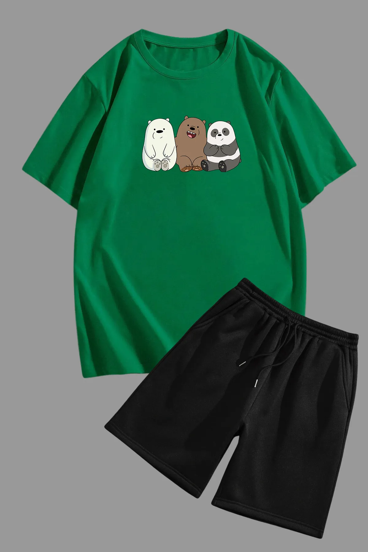 uyguntarz  We Are Bears-Shorts-Set mit Aufdruck