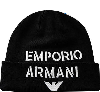 EMPORIO ARMANI, Mütze, Schurwolle, schwarz
