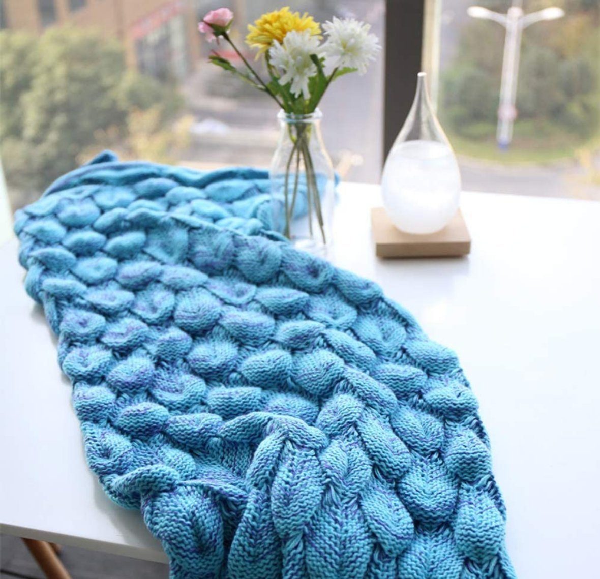 4-Jahreszeitenbett, Meerjungfrau Decke Schlafsack Sofa Decke 200 x 90 cm, YI
