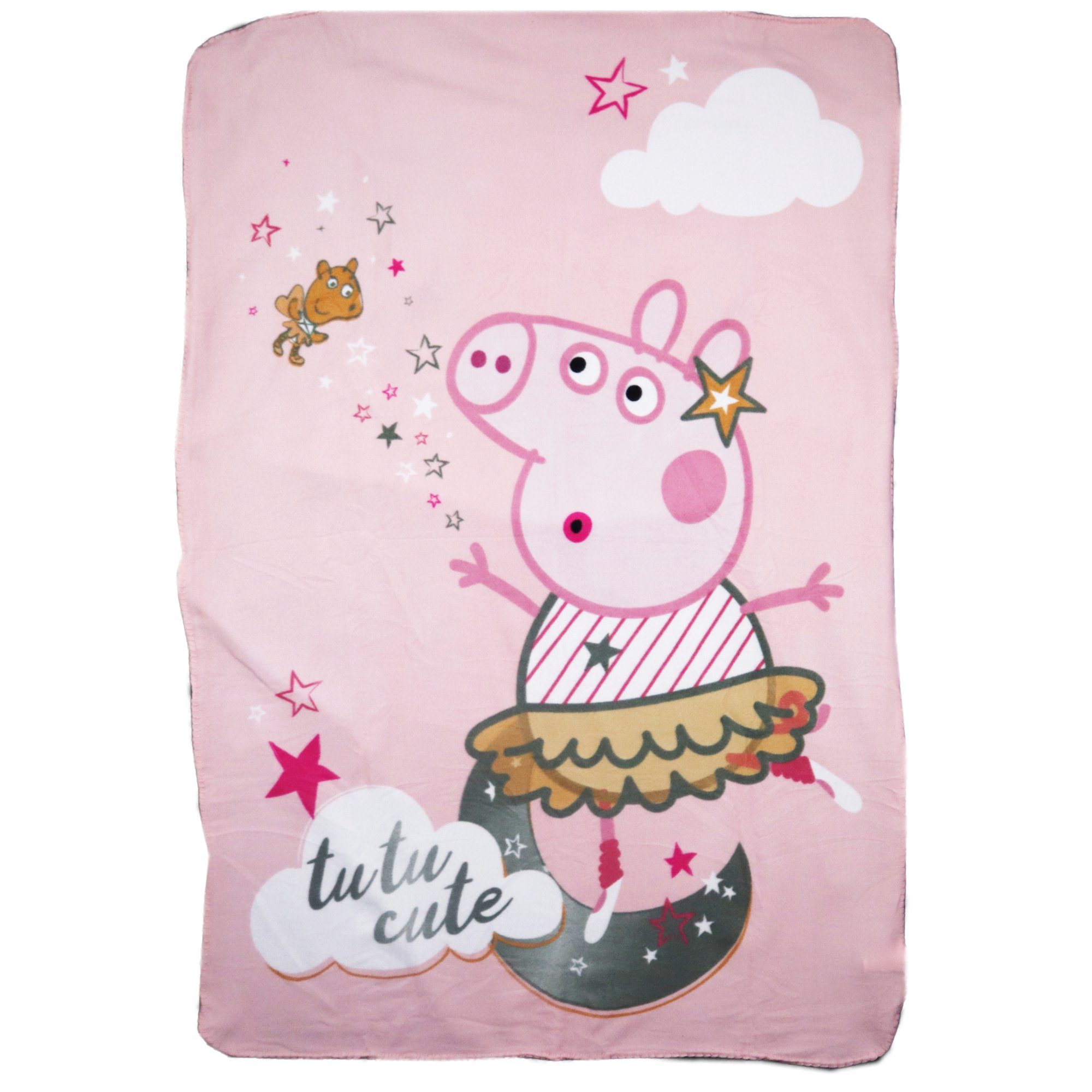 Kinderdecke Peppa Wutz Pig Kinder Mädchen Fleecedecke, Peppa Pig, leichte Kuscheldecke 100x140 cm
