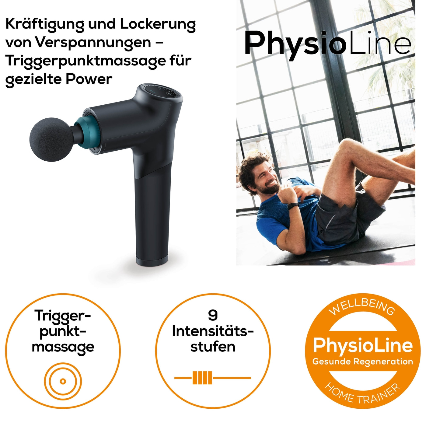 Beurer MG 185 MASSAGE GUN-Ergonomische Massagepistole zur Muskelentspannung mit 5 Aufsätzen & 9 Stufen