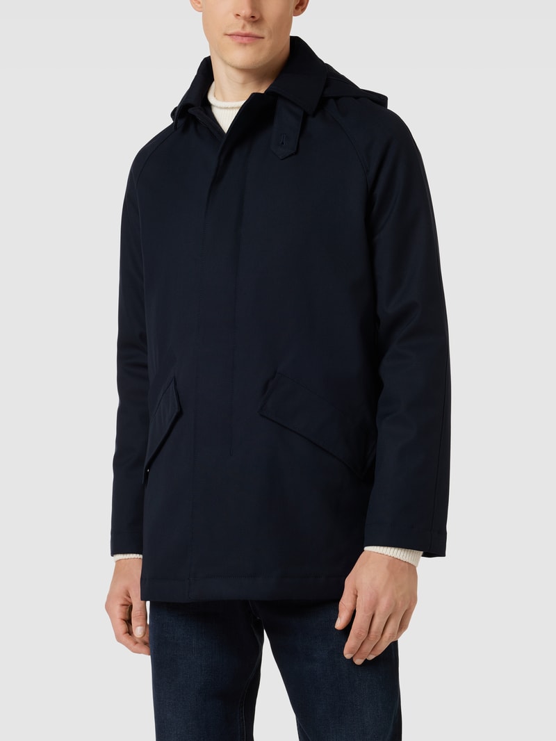 Parka mit Kapuze und Umlegekragen in marineblau