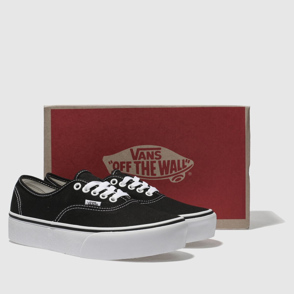 Vans – Autentiska Platform 2.0-sneakers i svart och vitt