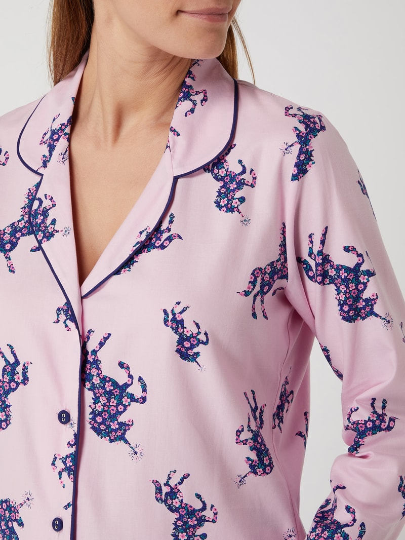 Pyjama-Oberteil aus Baumwoll-Modal-Mix Modell 'Ariana' in rosa
