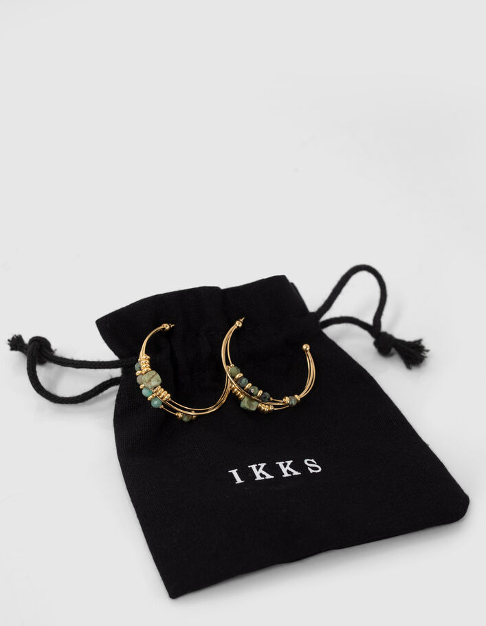 Boucles d'oreilles créoles décor perles Femme