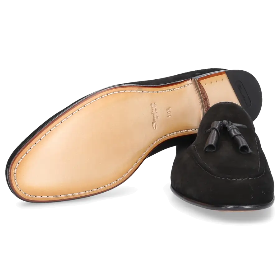 Santoni - Loafer 13904 Veloursleder - schwarz