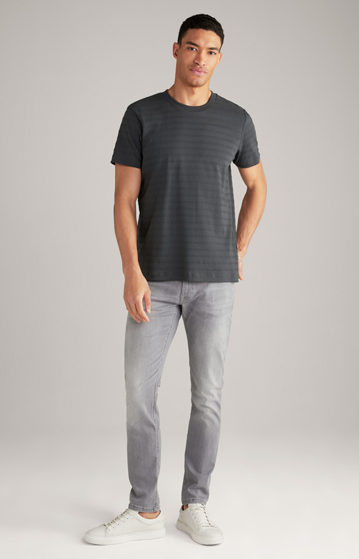 T-Shirt Carisio in Dunkelgrau gestreift