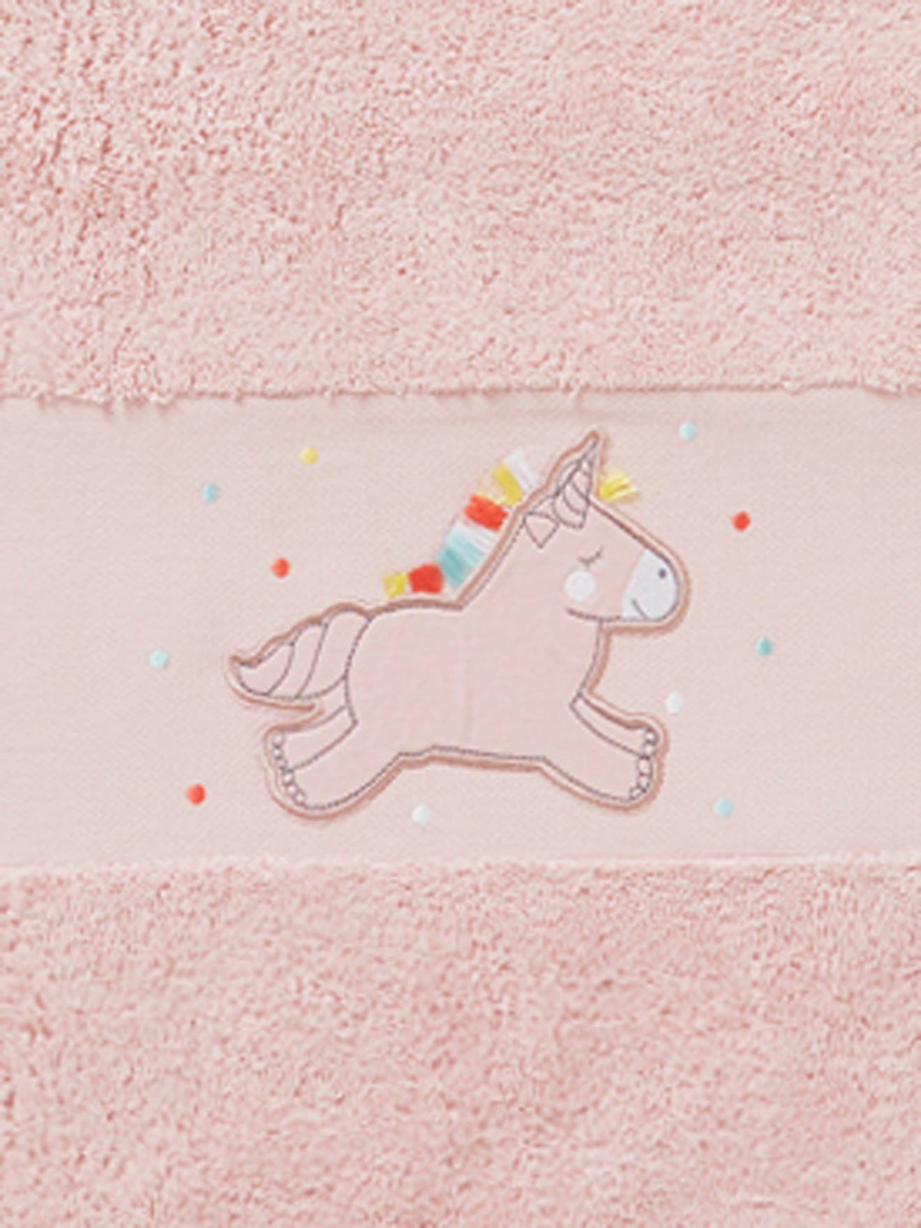 Vertbaudet Kinder Handtuch EINHORN Oeko Tex - zartrosa