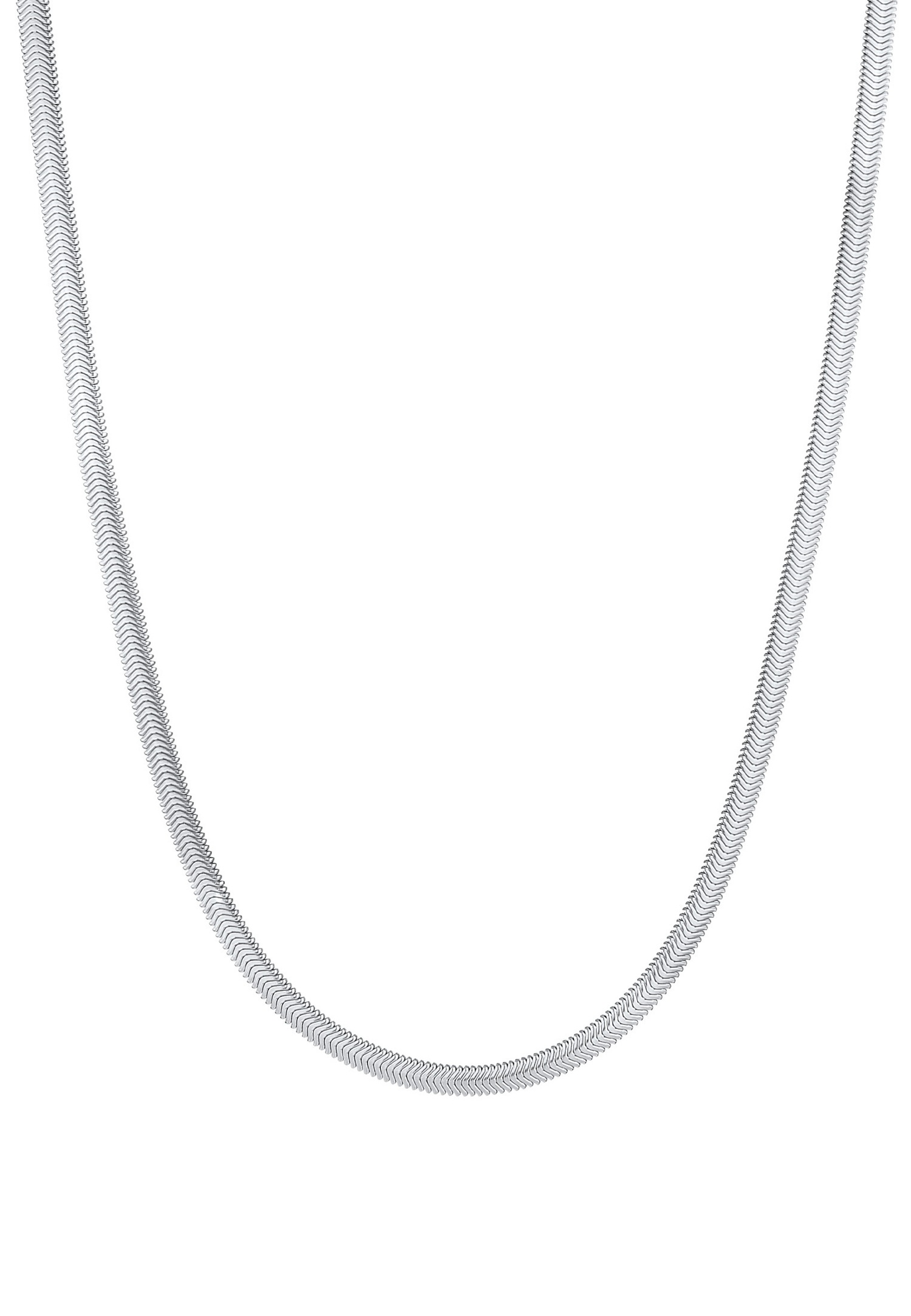 Elli PREMIUM Halskette Flach Elegant Schlangenkette Fischgräte 925 Silber