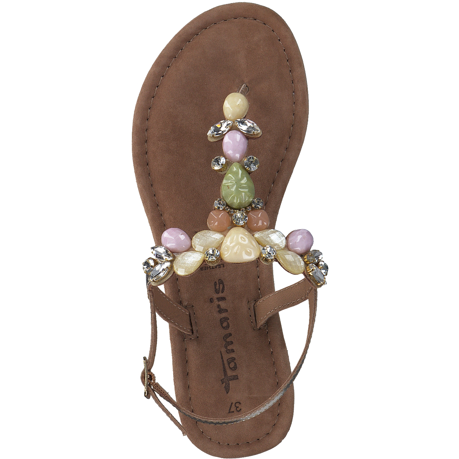 Tamaris 28163, T-Steg-Sandalen, Damen, SAND COMB